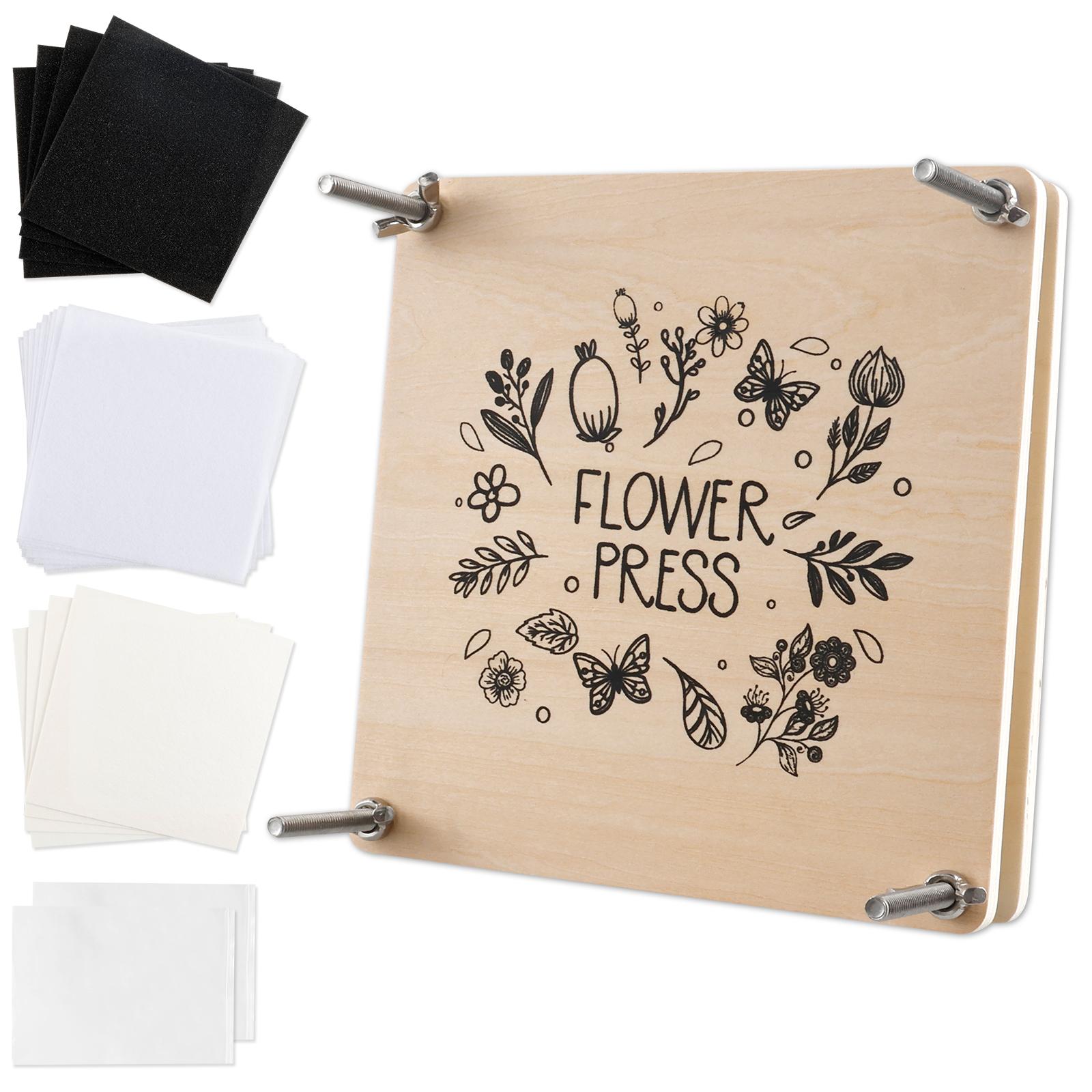 1 Set Flower Pressing Kit Wooden Flower Leaf Press Kit Reusable DIY Plants Specimen Pressing Set for DIY Dried Flowers Crafting
