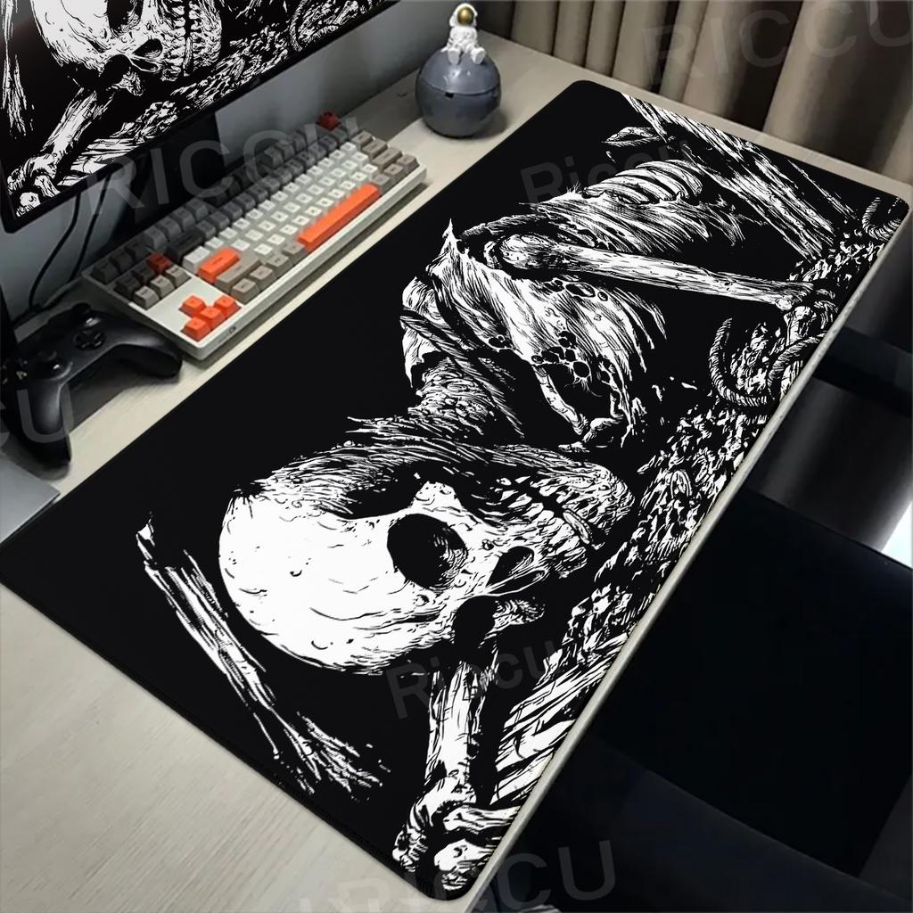 Black White Skull Gaming Mouse Pad Large Mousepad XXL Table Mat Anti-slip Keyboard Accessories Office Laptop Desk Mats Gamer Rug