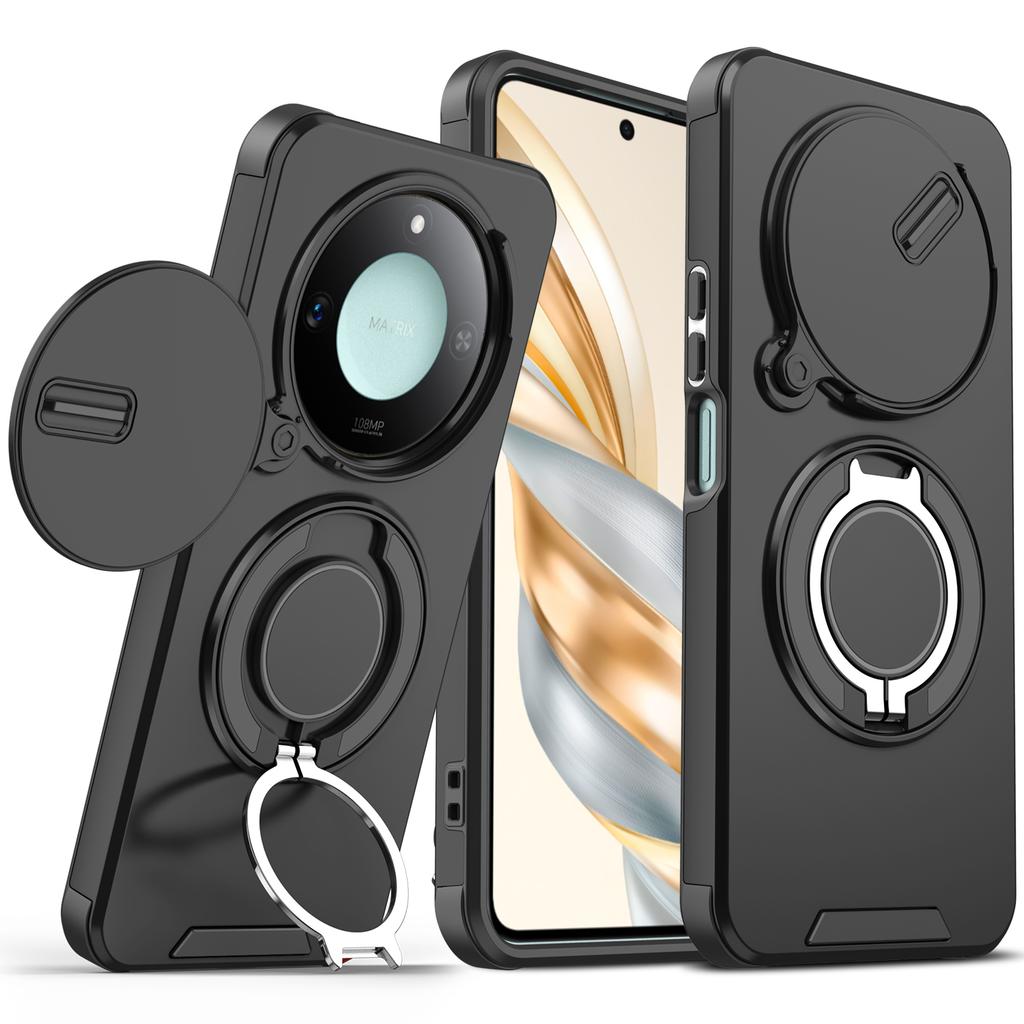 For Honor Magic6 Lite Case Honor X9B Cover Magic 6 Lite Magnetic Ring Armor Slide Camera Lens Case Magsafe Wireless Charge Cover