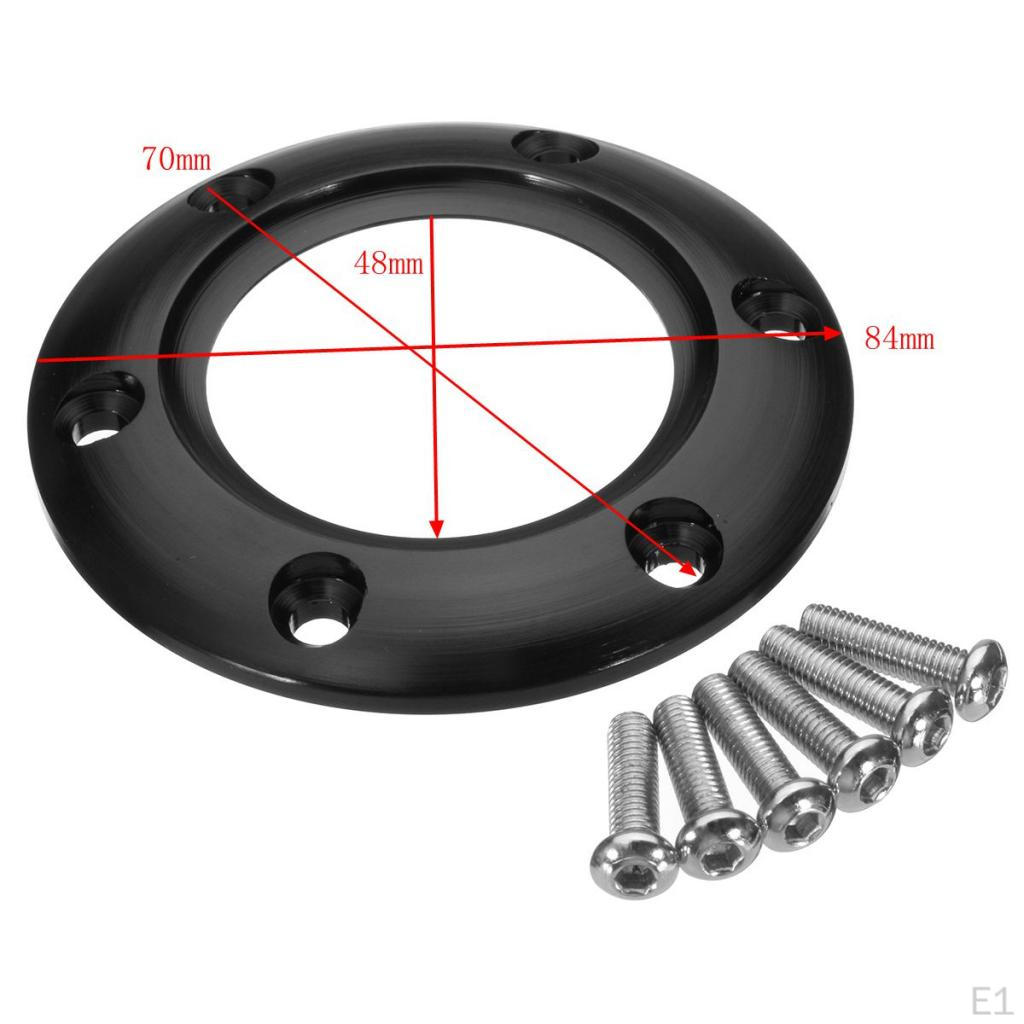 Universal Car 6 Bolts 70mm Steering Wheel Horn Center Ring Black
