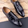 Fashion Luxury Men's Monk Strap Dress Shoes Genuine Crocodile Pattern Leather Loafers Wedding & Business Formal Shoes for Men Anti-Slip