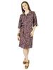 Bimba Women Knee LengthBrown Rayon Safari Dress 3 4 Sleeve Button Down