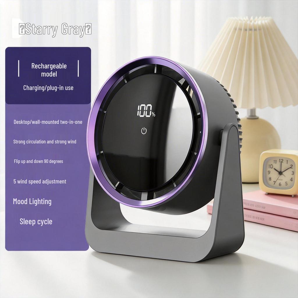 Eslite USB Desk Lamp & Fan: Portable, Wall-Mountable Small Fan for Office, Dorm, or Home.
