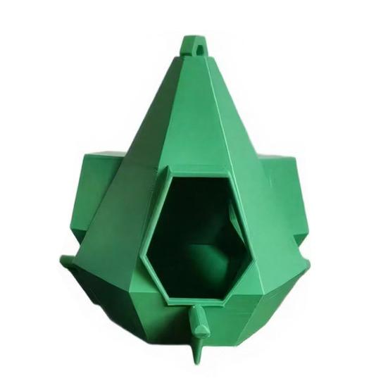 

Hanging Cyberpunk Bird Feeder Outdoor Rainproof Bird Feeder Polyhedral Garden Bird Feeder for Balcony Patio Backyard Birdwatching A зелений