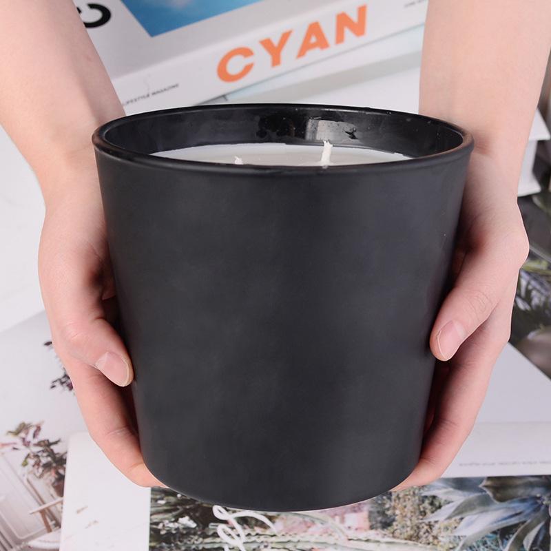 Bedroom Decoration Souvenir High-end Frosted Black Glass Scented Candle