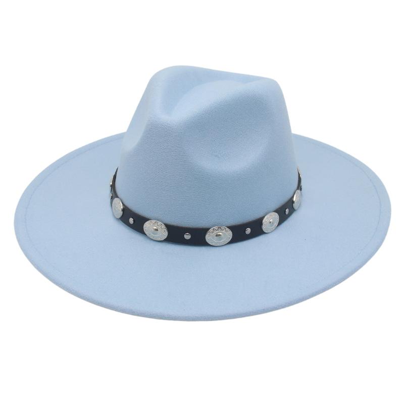 Plus Edge Felt Top Hat Jazz Hat Gentleman Ladies Wind Metal Sheet Hat