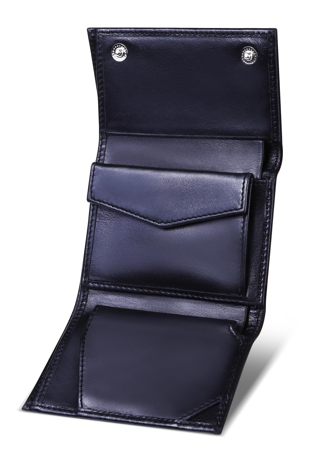 

Compact Wallet in popular magazine quality Baron leather that fits comfortably in your Mini Wallet Small Wallet [LEZOPHIS] Men s [Featured Begin/High чорний