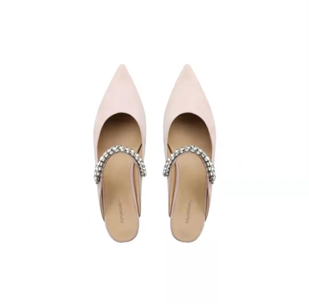 

Fashion 2025 Flat Shoe for Women Spring Summer Shallow Pointed Flat Women Mary Jane Shoes Lacquer Leather Multi Color Half Slippers 34