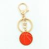 Korean Alloy Basketball Pendant Keychain with Lobster Clasp - Gold Sports Gift for Dad