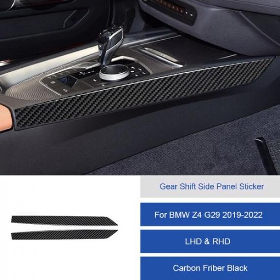 2pcs Carbon Fiber Console Gear Shift Panel Side Cover For BMW Z4 G29 -
