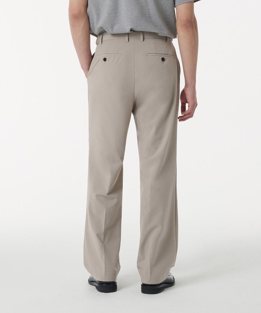 MUSINSA STANDARD [Cooltandard] Wide Hidden Elastic Waist Slacks [Light Beige]