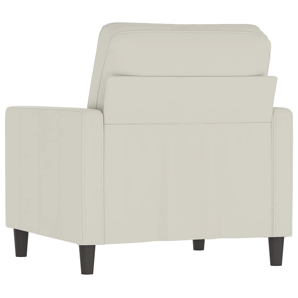 Vidaxl Armchair, Cream, 60 Cm, Upholstered In Velvet