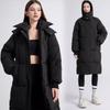 Women's Long Winter Down-Cotton Padded Jacket – Over-the-Knee Padded Coat, Thickened Mid-Length Jacket  Loose Bread-Style Quilted Jacket