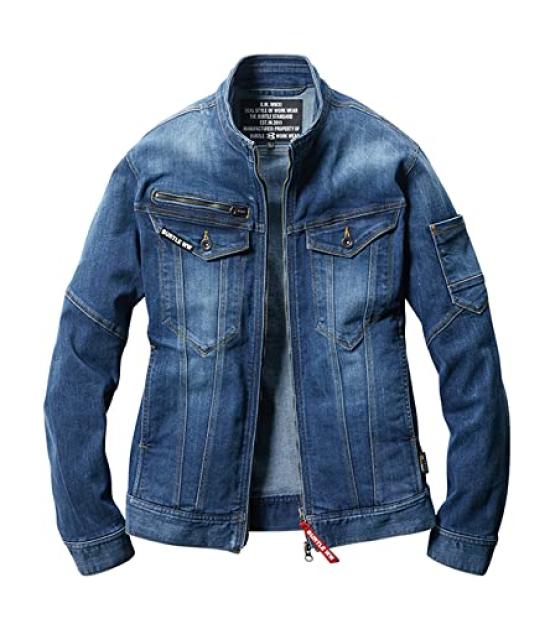 BURTLE Workwear Set Cargo Pants Cordura Denim Size for (Jacket 5001, 5002) (Unisex) (Indigo, L) Fall/Winter