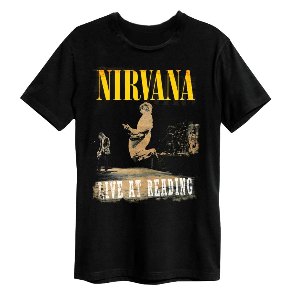 Футболка Nirvana Live At Reading с коротким рукавом, мужская и женская, американская ретро-метал группа, фирменная футболка, спортивная футболка для мужчин. L