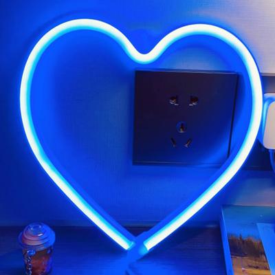 LED Night Lamp Attractive Flicker Free Compact Neon Sign Light Party Home Decor Heart Shape LED Light Ambient Light Party Accessories