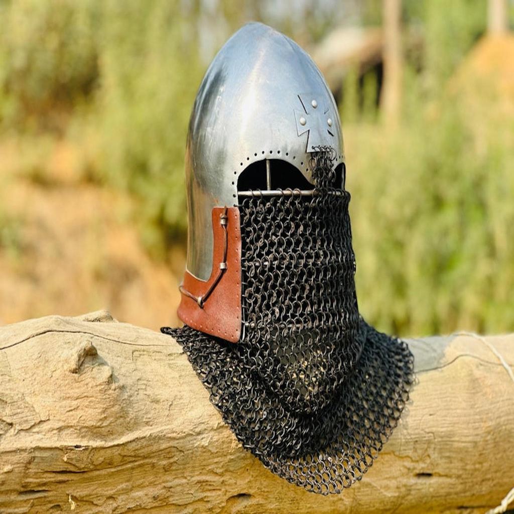 Medieval Viking Chainmail Helmet | Perfect Gift for History Buffs and Armor Enthusiasts | Barbute Chainmail Helmet | Best Gift