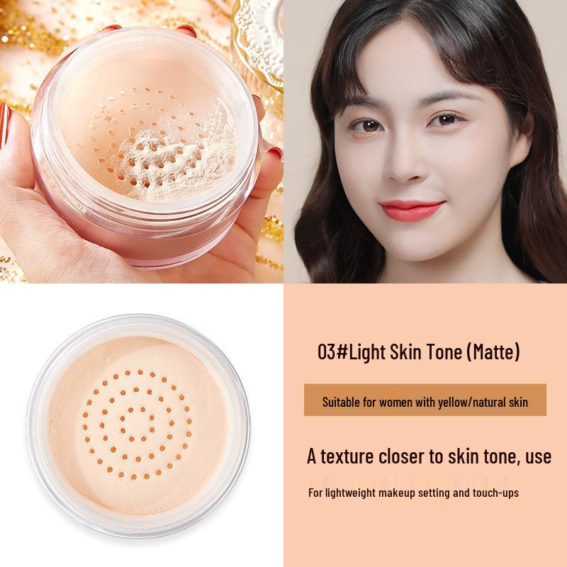 

HOJO Genuine Long-lasting Loose Setting Powder: Moisturizing, Oil Control, Waterproof, Sweatproof, No Smudge, Student-Friendly.