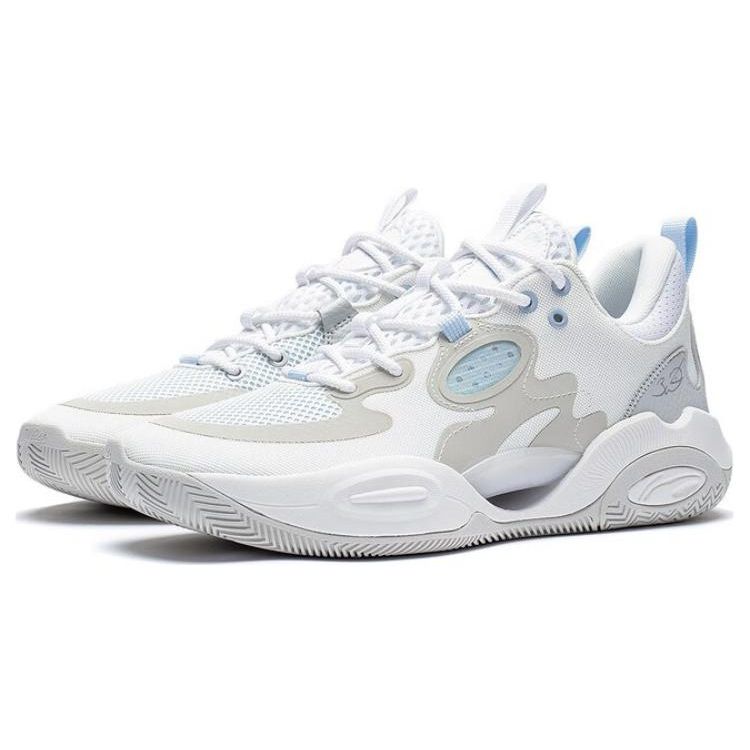 Li Ning Wade Allday Μπάσκετ Παπούτσια Χαμηλού Προφίλ Ανδρικά Αθλητικά Παπούτσια Λευκό Γκρι ABPT007-4