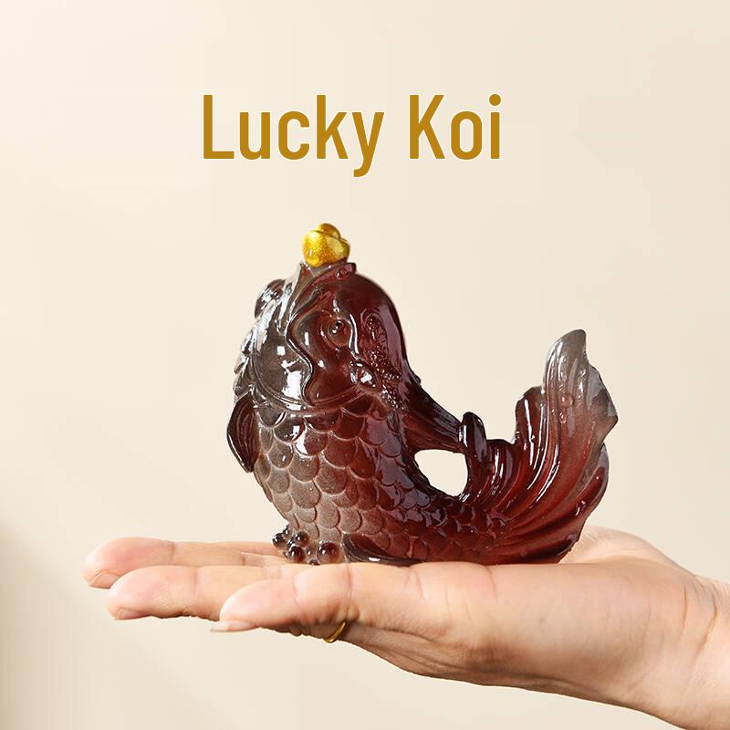 Lucky Golden Carp Color-Changing Tea Pet – High-End Ornament for Tea Tables
