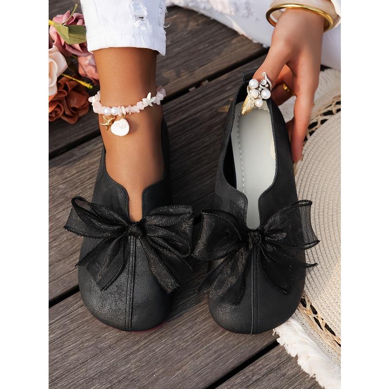 Wearing bow Mary Jane single shoes women's French round toe spring and autumn new style