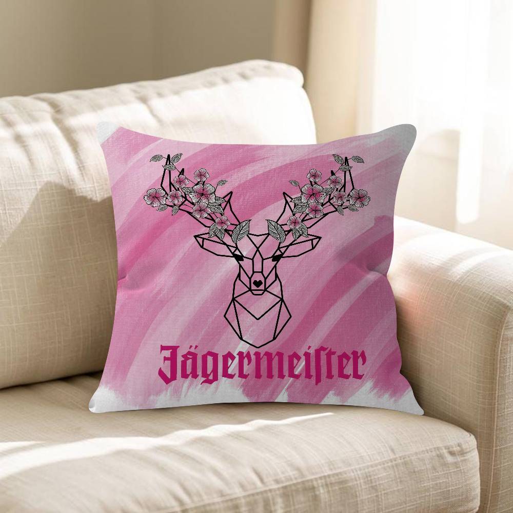 JJagermeister Logo Maple Design Cushion Cover Happy Autumn Harvest Decor Holiday Decorati Pillow Cover