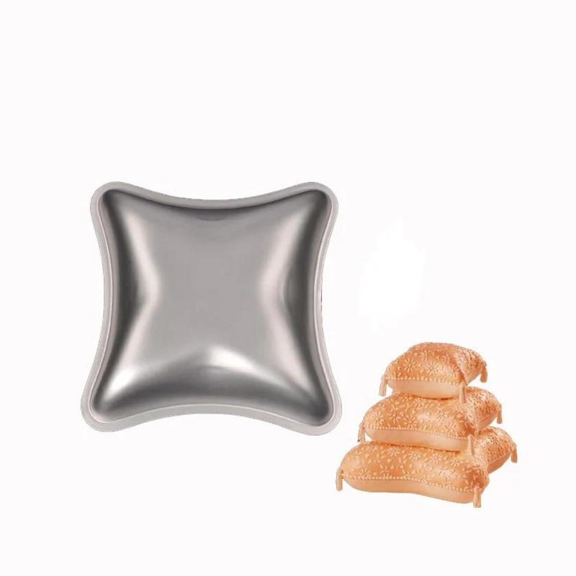 3 Pcs/Set DIY Sugar Flipping Wedding Cake Pillow Design Three Piece Cake Mold Aluminum Alloy Baking Tray