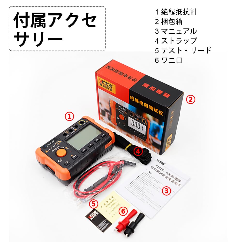 ASLOE Insulation Resistance Meter Z60 AC 1000V Insulation 500V Insulation 250V Insulation Year Instruction (Measurement Range 20V-1000V Voltage,