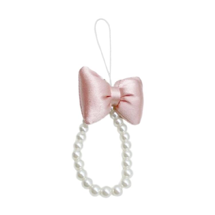 Cute Bowknot Keychain Pendant Fashionable Beaded Phone Charm for Case Decoration
