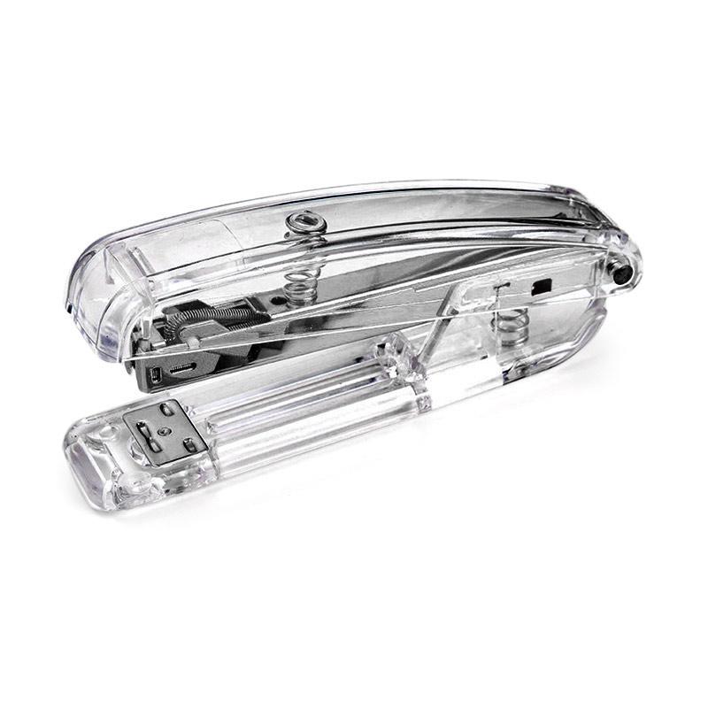 Delvtch Transparent Stapler Fit For Metal 12# 24/6 Staples Rose Silver Color Office Accessories School Stationery Binding Supply