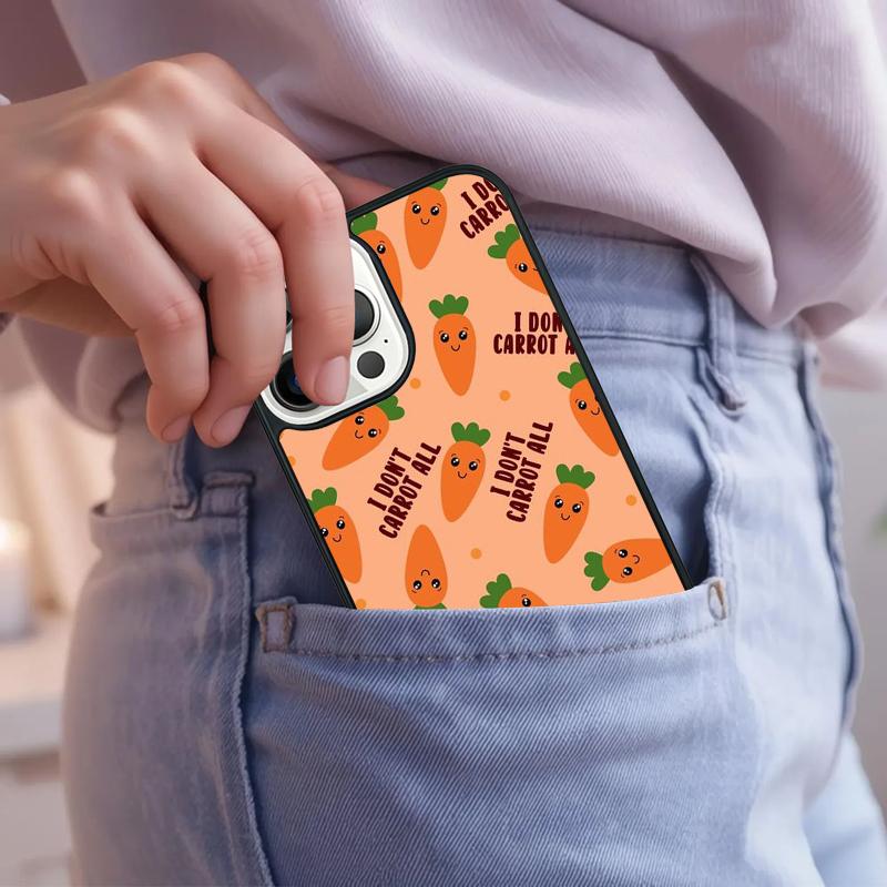 Cute Cartoon Carrot Pattern Phone Case For iPhone 17 Air 15 16e 14 13 Pro Max Coque 12 11 Pro Max PLUS Cover