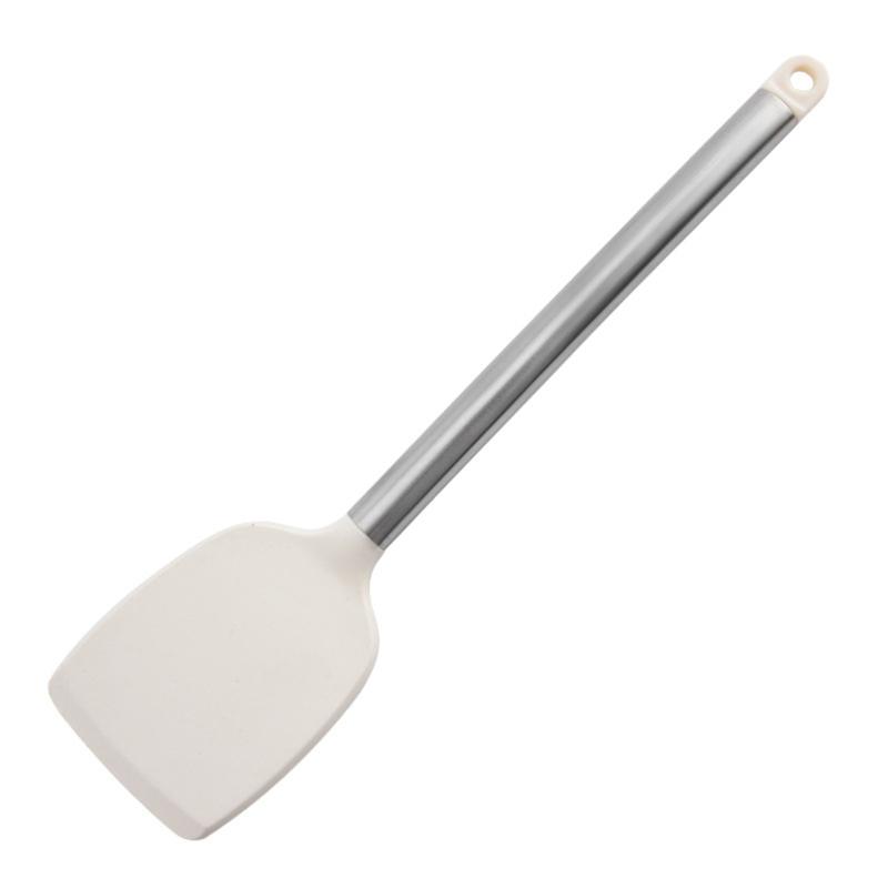 Stainless Steel Handle Silicone Soup Spoon, Food-grade High-temperature Resistant Cooking Silicone Kitchen Utensil Spoon.