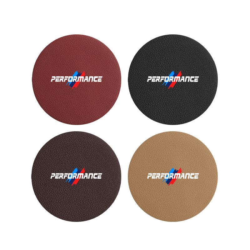 

For BMWNon-slip Car Water Cup Pad Bottle Holder Coaster Anto Accessories E87 E70 E91 E30 G20 E92 E93 E60 E46 E90 G30 E53 X1 E90 Leather-red-2PCS