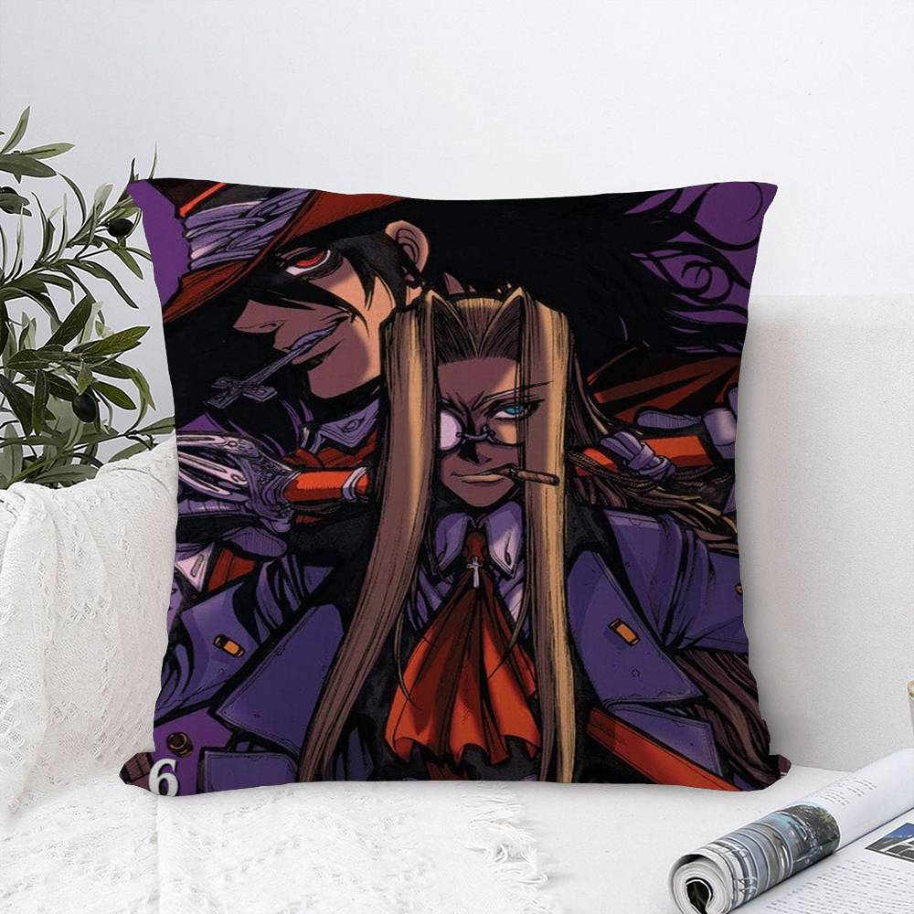 H-Hellsing Ужасы Аниме Наволочки Мультяшные Декоративные для Дивана Дома Двусторонняя Печать Короткий Плюш Милая Наволочка 30cmx30cm