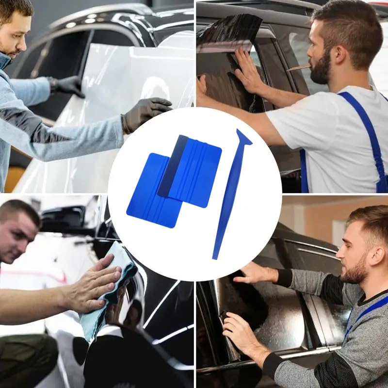 [Ideal for Protection Film Construction] Car Wrap Tool Set: Scraper, Squeegee, with Felt ,