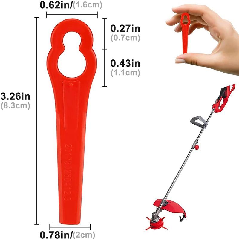 80 ks 8,3CM plastová sekačka na trávu Náhradní nože sekačky na trávu Nože pro sekačku na trávu Einhell