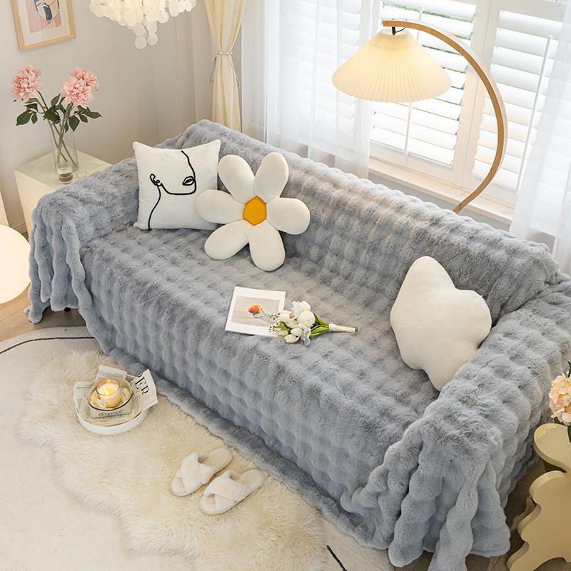 Winter Sofaüberwurf Stoff Plüsch Sofaüberwurf Handtuch Creme Stil Sofakissen Sofa Handtuch Maschinenwaschbar