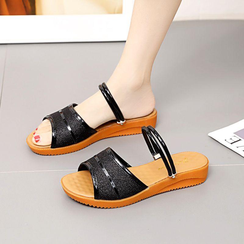 Woman Shoes with Low Heels Open Toe Wedges Heel Sandals for Women Comfortable and Elegant Luxury Summer Asian Size 2025 Trending