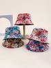 Women's Flower Pattern Foldable Bucket Hat UV Protection Wide Brim Sunshade Outdoor Spring Summer Hat