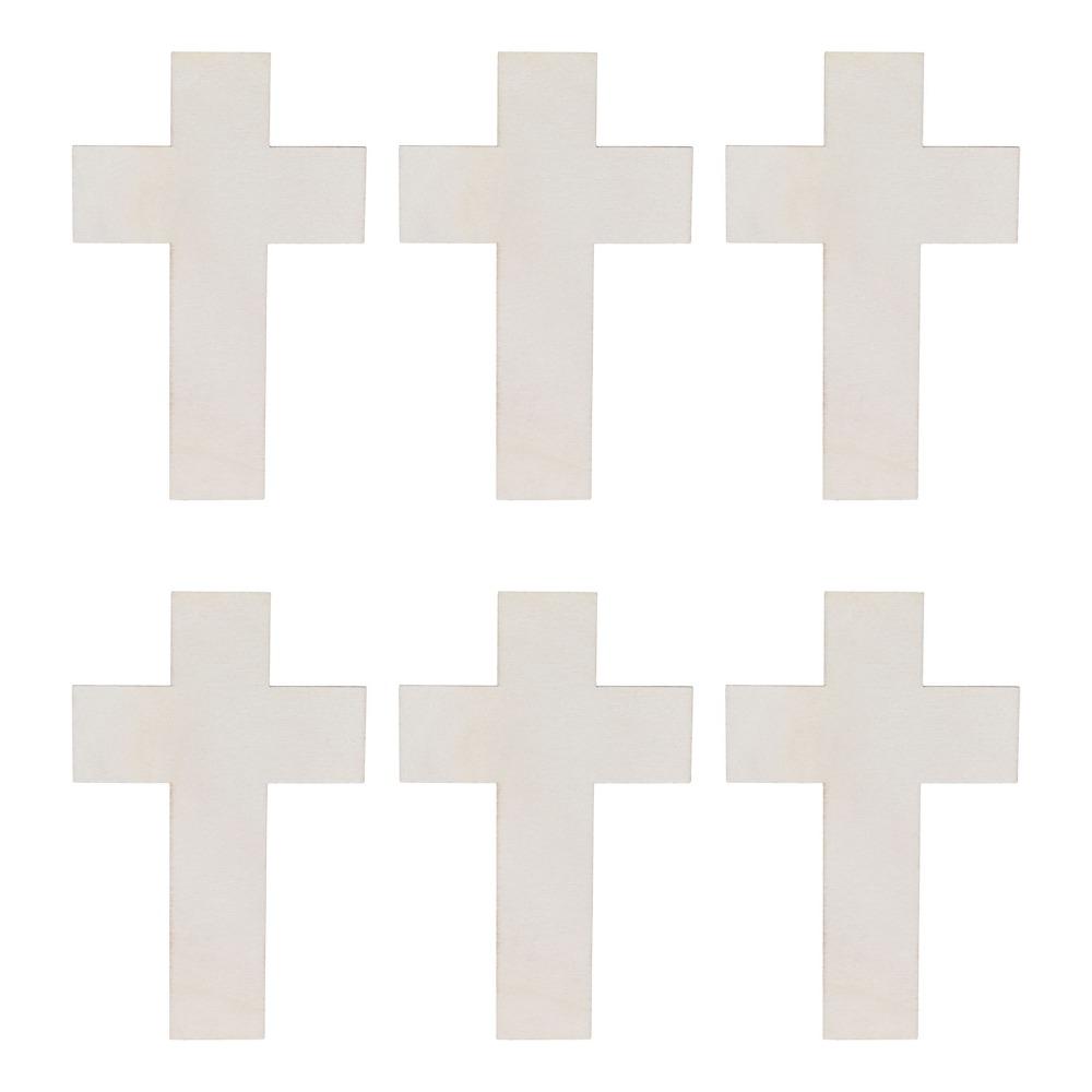 36Pcs Versatile Use Lightweight Wood Cross Smooth Durable Wood Pieces Craft Ornaments Art Painting