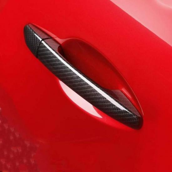 Carbon Fiber Door Handle Cover Trim For Mazda 2 Demio 3 6 CX3 CX5 CX8 CX9 LHD