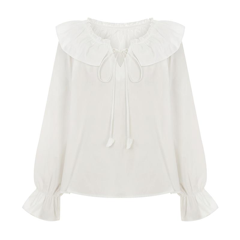 TVIEW Ruffle Collar Puff Blouse_V6A-Cbl011
