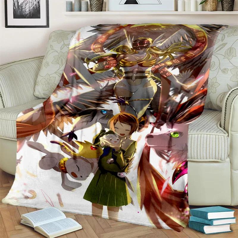 3D Digimon Adventure Monster Cartoon Blanket,Soft Throw Blanket for Home Bedroom Bed Sofa Picnic Travel Office Cover Blanket Kid