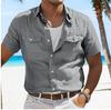 Men's Linen Summer Shirt Beach Solid Color Lapel Spring Summer Street Daily Clothing Clothing Pocket