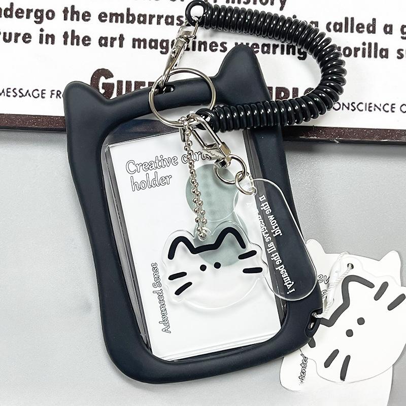 

Kawaii Cat Прозрачный акриловый роскошный держатель для фотокарт Kpop Idol Card Protector Креативная сумка-подвеска для хранения удостоверений личности вуза