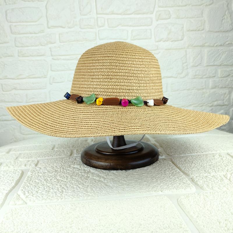 Beach hat shade summer straw hat big edge hat children foldable sun hat travel seaside versatile vacation