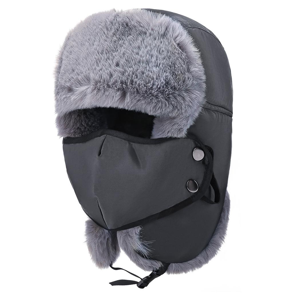 Men's Thick Lined Trapper Hat with Ear, Windproof Winter Hat for Cycling Hiking Outdoor
