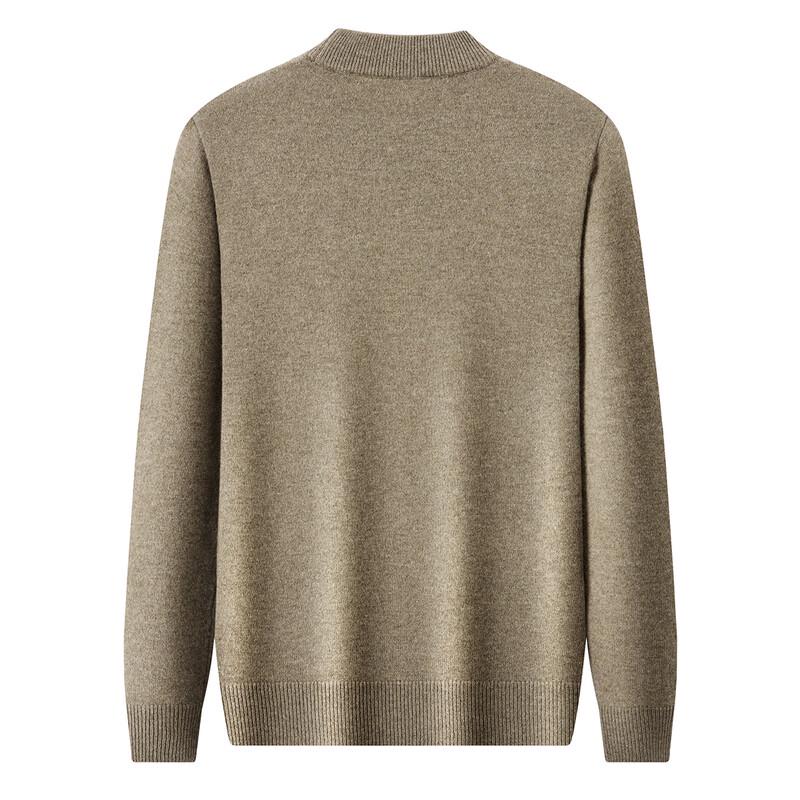 Men's 100% Pure Wool Cable Knit Round Neck Sweater