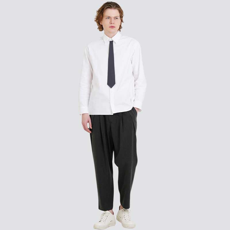 CUSTOMUS Men'S Fake Tie Oxford Long Sleeve Shirt Cxs25Fwsh909 Ivy