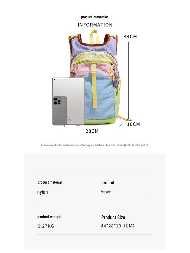 Color Block Waterproof Outdoor Sports & Travel Backpack, Wear-Resistant & Trendy for Camping